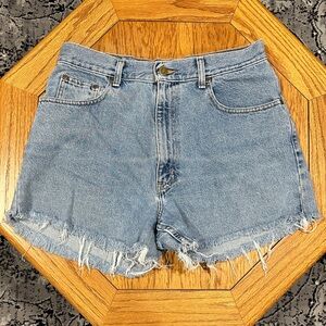 *EDDIE BAUER* Vintage Light Blue Frayed Denim Cutoff Jean Shorts Size 12
